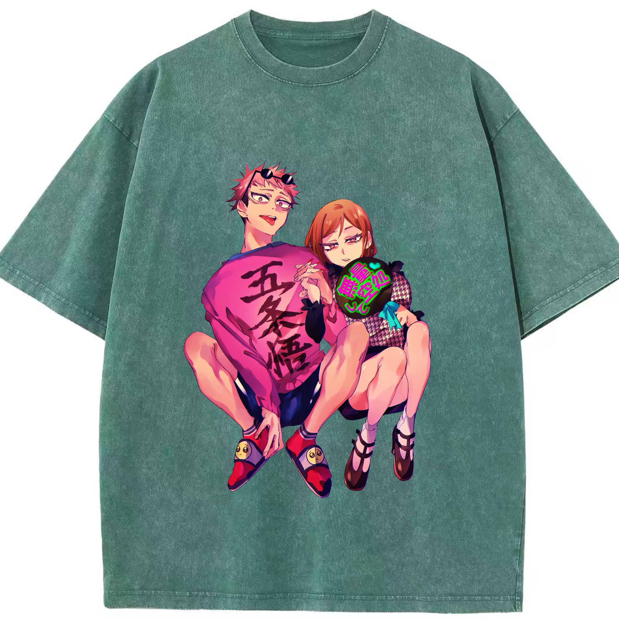 （画像用） 呪術廻戦 Jujutsu Kaisen 綿100% ヴィンテージ風 半袖Tシャツ（フロントプリント）